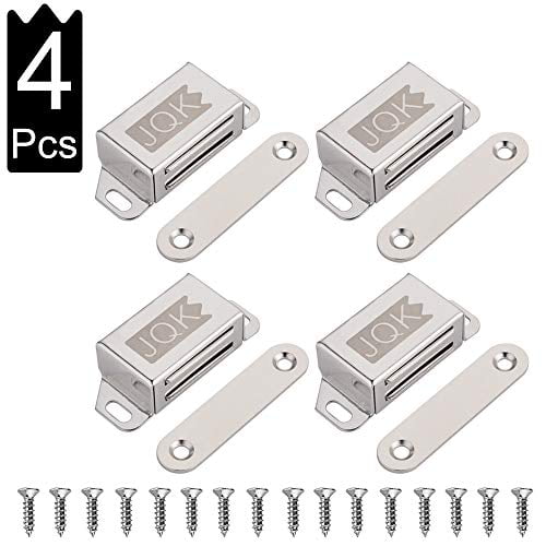 HCC200-P3 JQK Hardware 3 Pack Stainless Steel Cabinet Magnet Ultrathin Narrow Furniture Latch JQK Thin Magnetic Door Catch 15 lbs Silver 